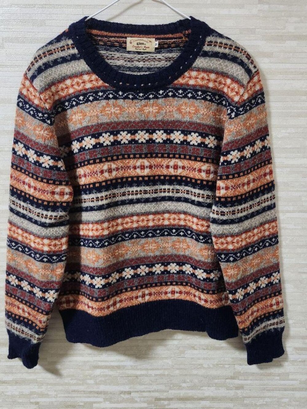 Godwer Nordic Pattern Knit Sweater